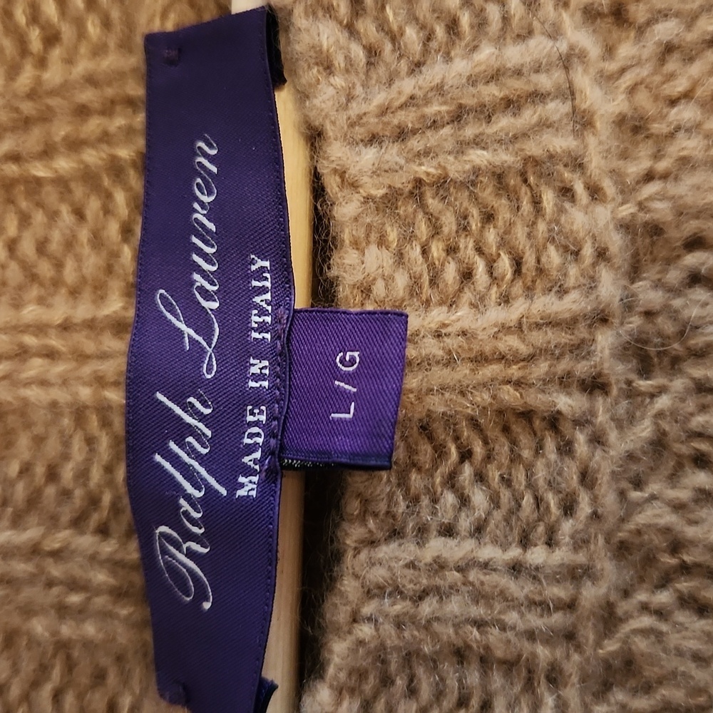 Ralph Lauren Collection Purple Label  Cable Knit Cashmere/silk Sweater L - Picture 5 of 12